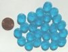 25 13mm Matte Aqua Cinnamon Bun Glass Beads